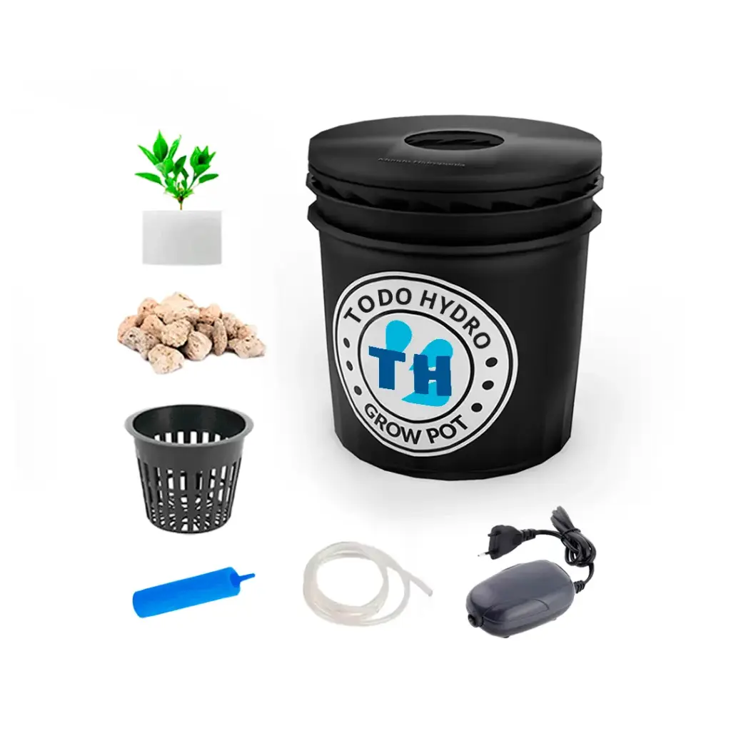 Grow Pot Original DWC Hydro Bucket Kit with Air Pump & Accessories (2gal)