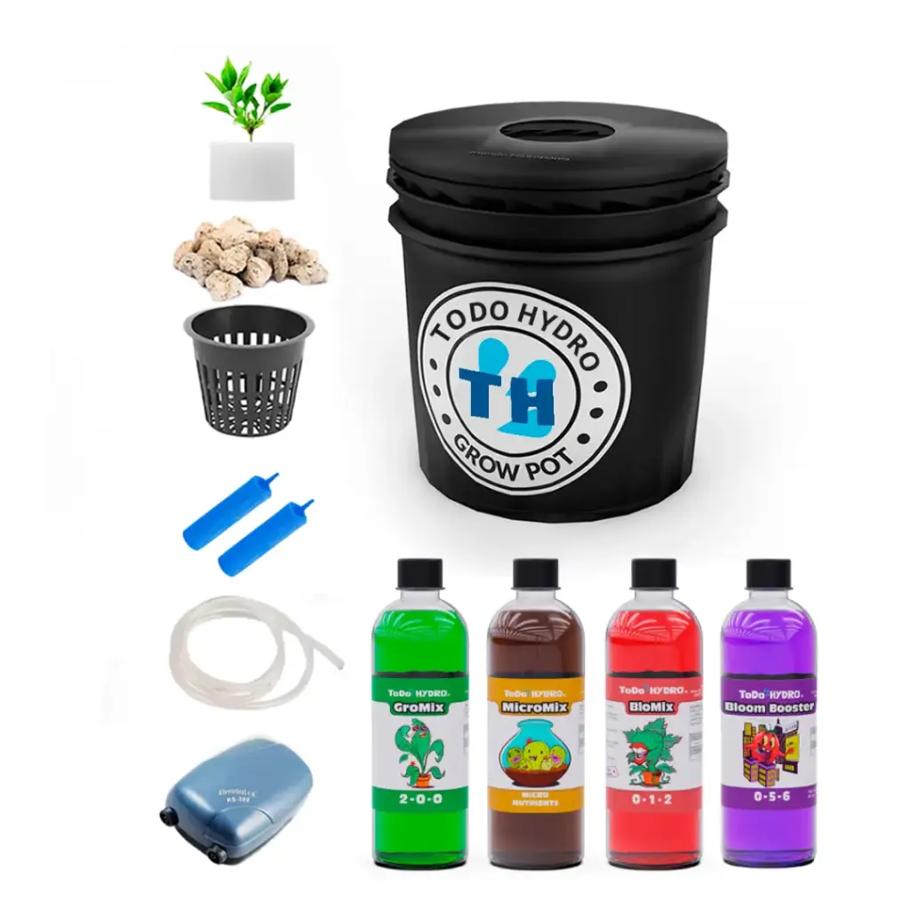 Grow Pot Professional DWC Hydro Bucket Kit with Air Pump, Nutrients & More