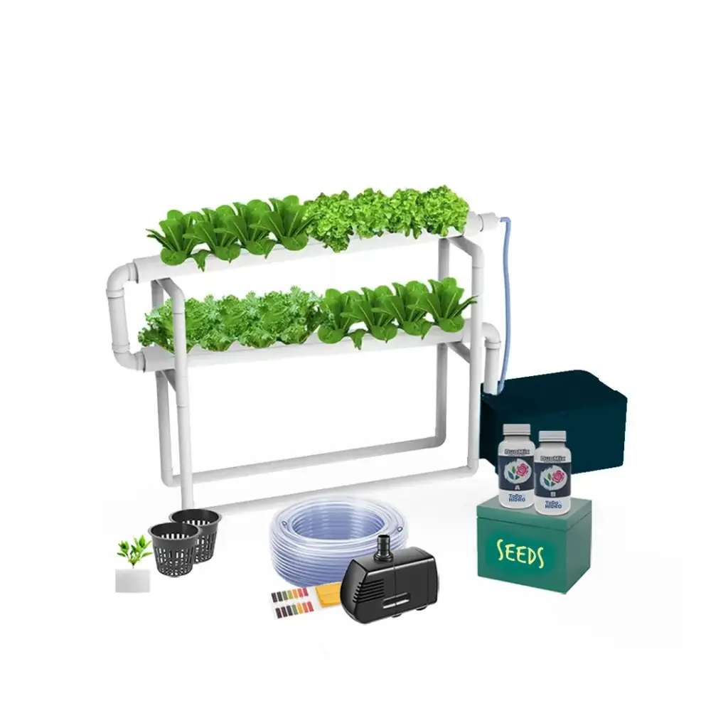 [KITWNUTRN7] Hydroponic Kit N7 NFT System for 16 Plants, Complete Indoor Garden with Nutrients, Seeds & Accessories