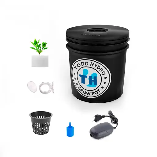 Grow Pot Initial DWC Hydro Bucket Kit with Air Pump, Nutrients & More